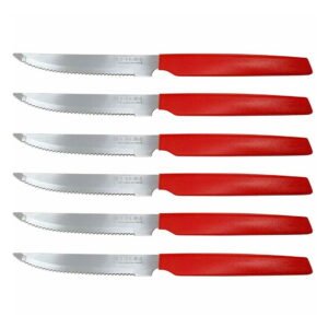 Coltelli Set 6 Bistecca Rosso Cm. 11.5