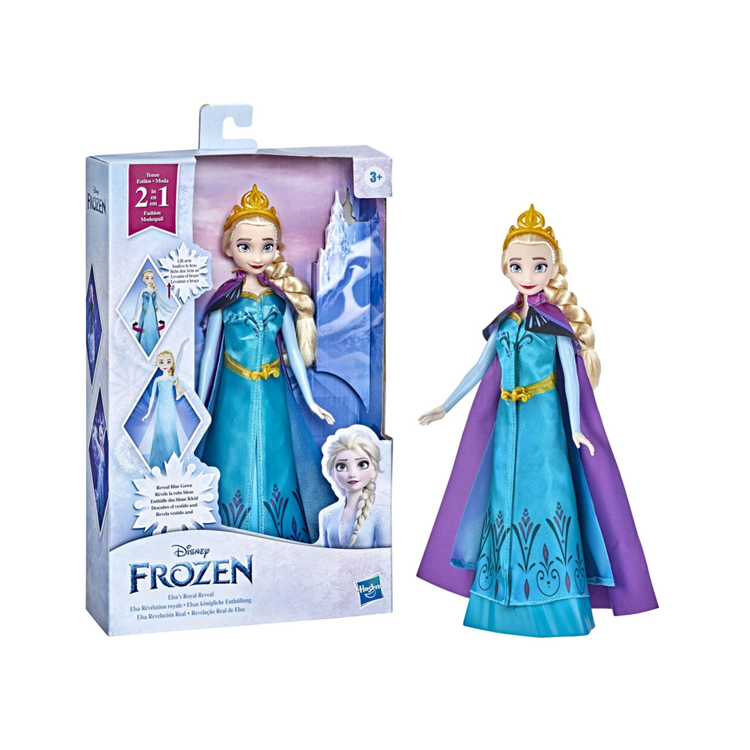 Bambola Frozen Elsa Rivelazione Reale con abito 2-in-1 Hasbro - Emmepishop